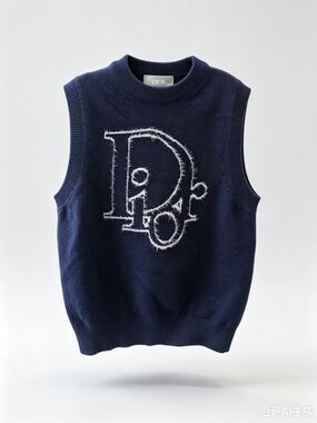 Dior Navy Knit Sleeveless Sweater Vest